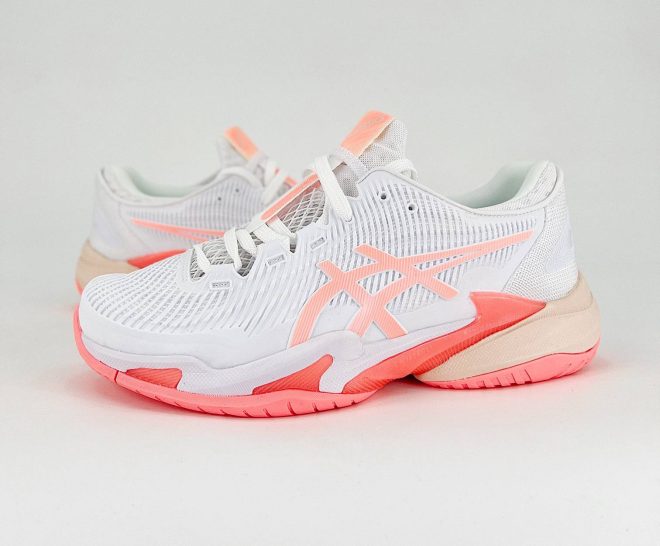 Women's ASICS Court FF 3 White/Sun Coral - Image 4