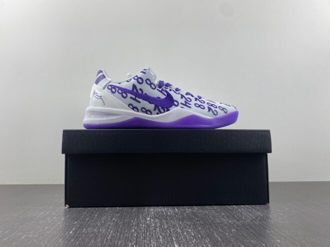 Nike Kobe 8 Protro White Court Purple - Image 7