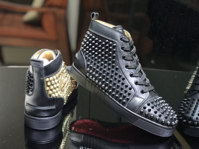 Christian Louboutin Spikes High Top Black - Image 4