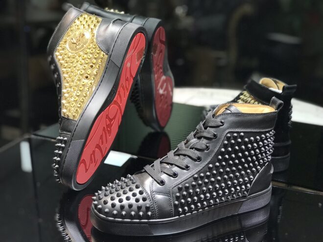 Christian Louboutin Spikes High Top Black - Image 5