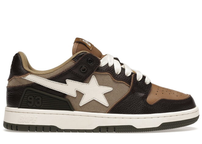 A Bathing Ape Bape SK8 STA Brown Ivory - Image 2