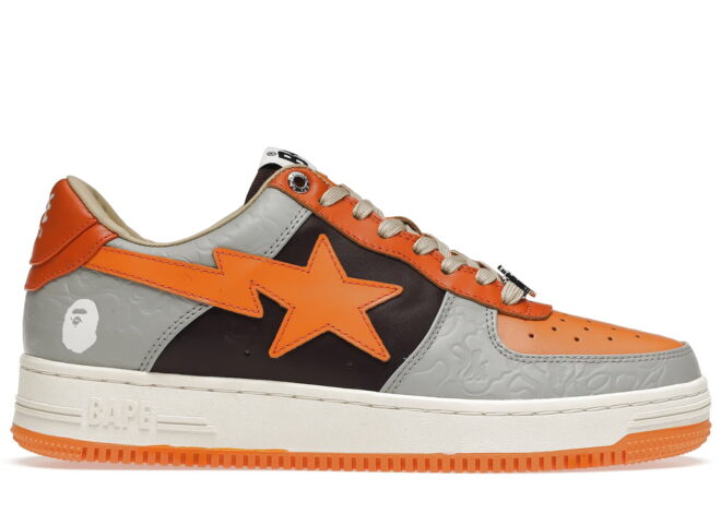 A Bathing Ape Bape STA "Tokyo" Low Grey Orange - Image 2