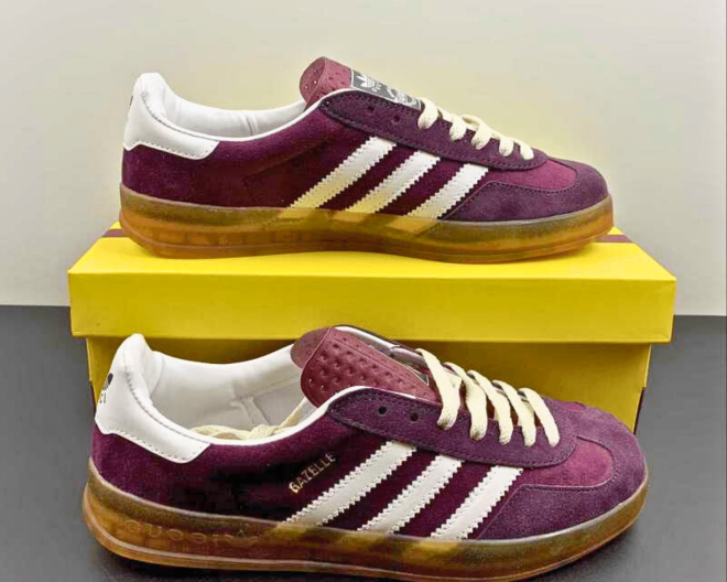 Adidas Gazelle Burgundy Velvet - Image 5