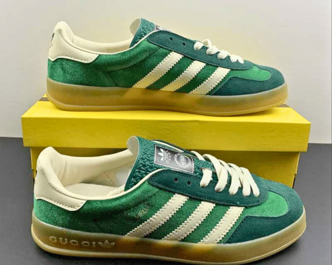 Adidas x Gucci Gazelle Green Sneakers - Image 6