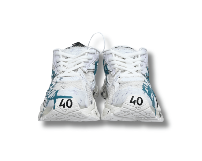 Balenciaga Graffiti Runner Teal White - Image 3