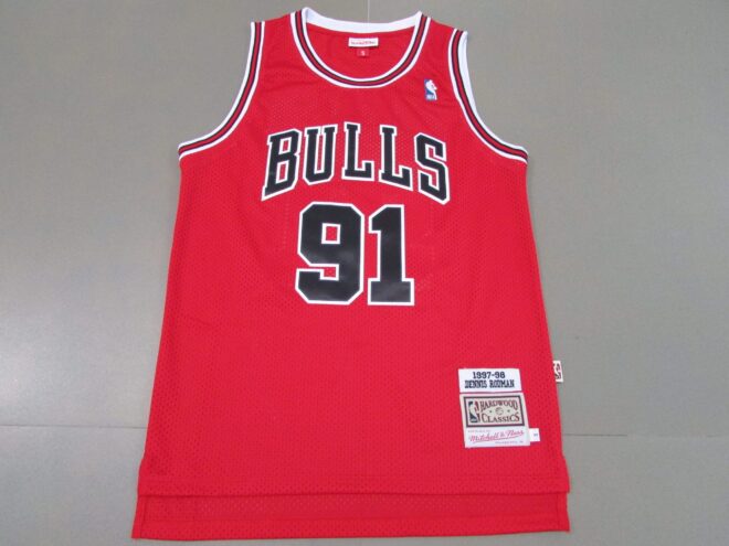 Bull No. 91 Rodman Retro Logo Red - Image 2