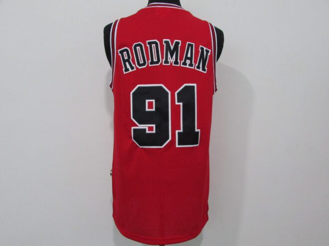 Bull No. 91 Rodman Retro Logo Red - Image 3