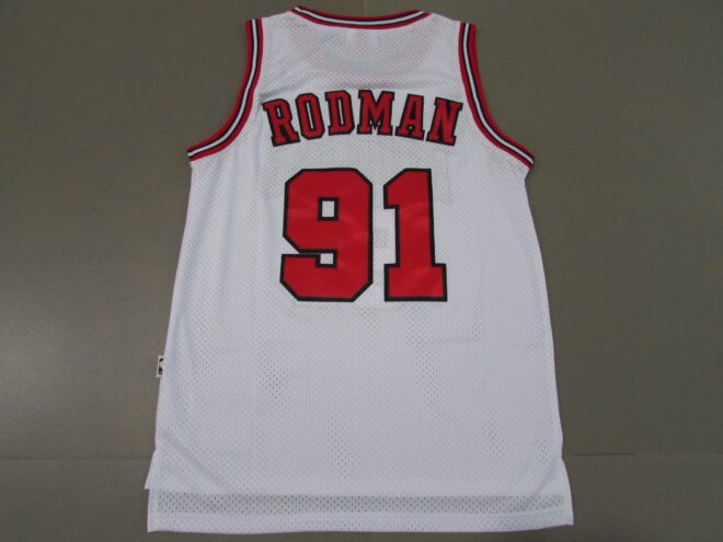 Bull No. 91 Rodman Retro Logo White - Image 3