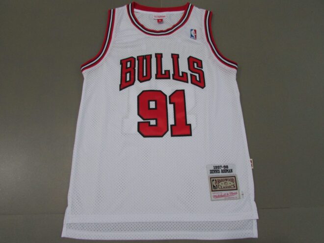 Bull No. 91 Rodman Retro Logo White - Image 4