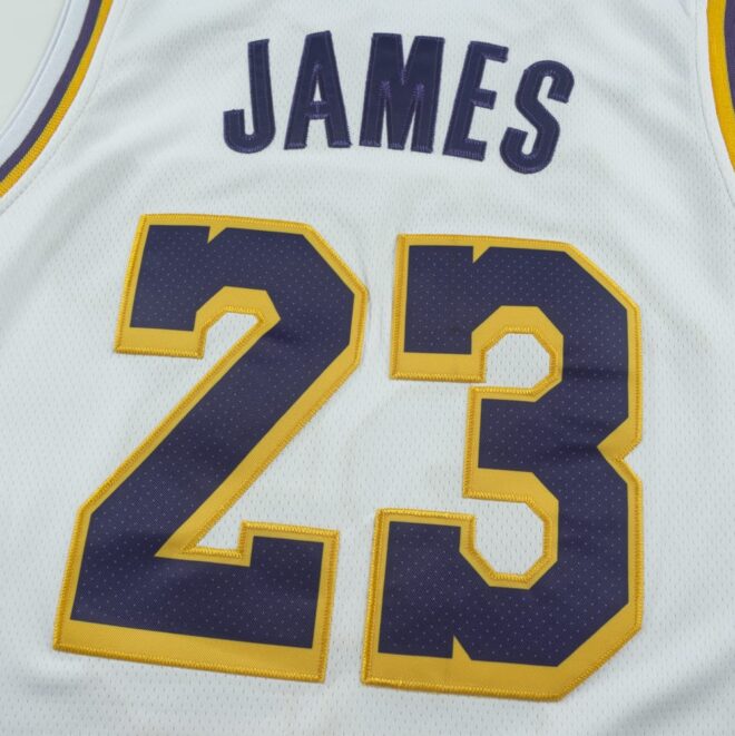 Lakers No. 23 White Embroidered Version - Image 6