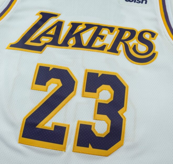 Lakers No. 23 White Embroidered Version - Image 5