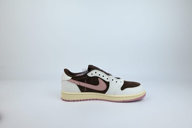 Travis Scott x Air Jordan 1 Low Pink & Brown Custom - Image 5