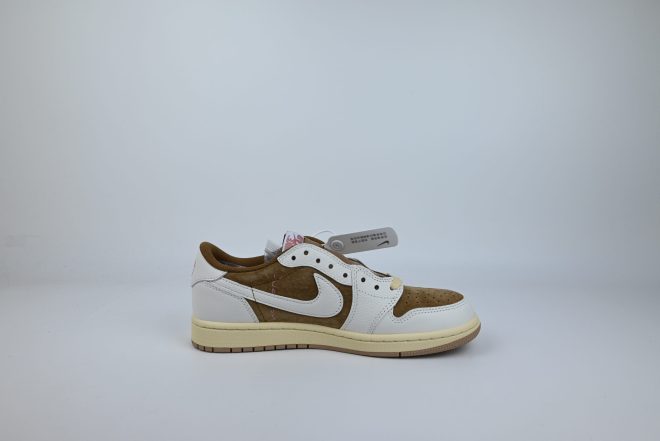 Travis Scott x Air Jordan 1 Low Brown & White Custom - Image 5