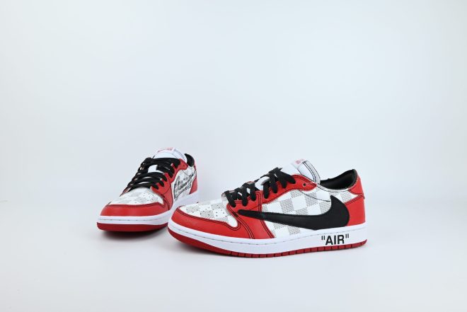 Travis Scott x Air Jordan 1 Retro Low Custom Red - Image 2