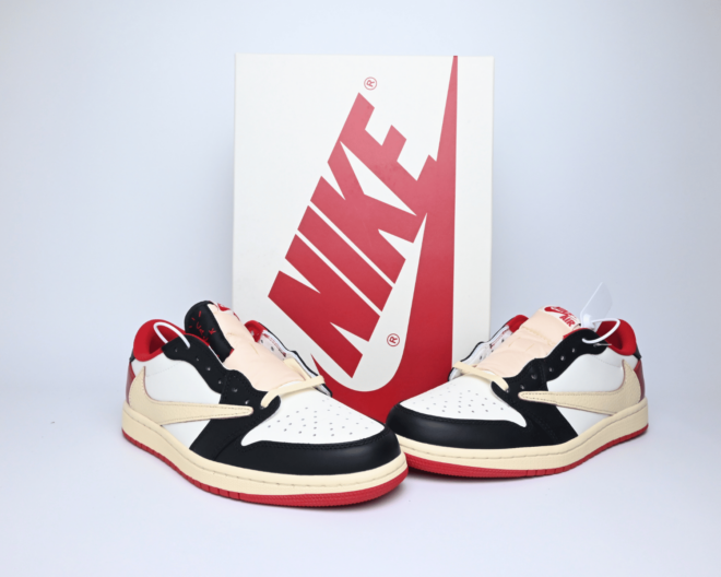 Fragment x Travis Scott x Air Jordan 1 TS White Black University Red - Image 5