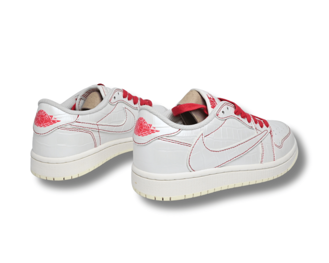 Travis Scott Jordan 1 Low Red/white Custom - Image 2