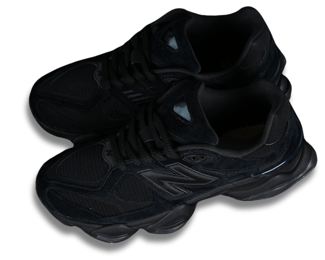 New Balance 9060 Triple Black Patent - Image 3