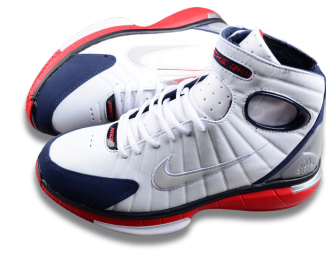 Nike Air Zoom Huarache 2k4 White Red Navy - Image 5