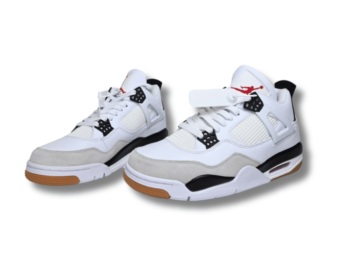 Nike SB X Air Jordan 4 White Gray Black - Image 4