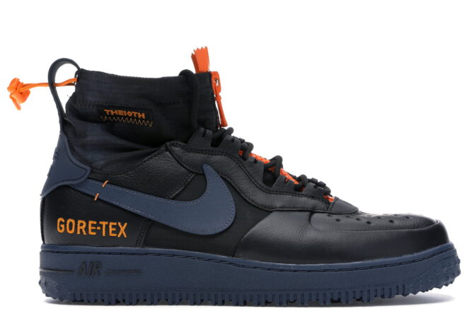 Nike Air Force 1 Winter Gore-tex Black Bright Ceramic Thunder Blue - Image 2