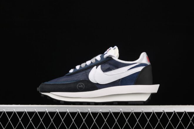 Sacai x Fragment Design x Nike Lvd Waffle Daybreak Grid Navy Blue Black - Image 4