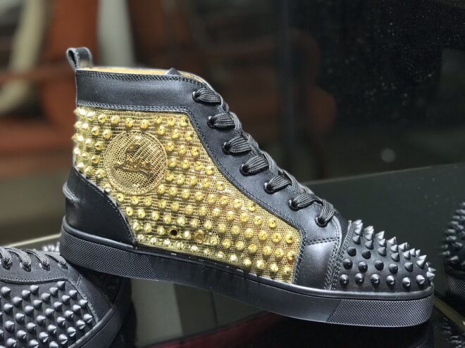 Christian Louboutin Spikes High Top Black - Image 8