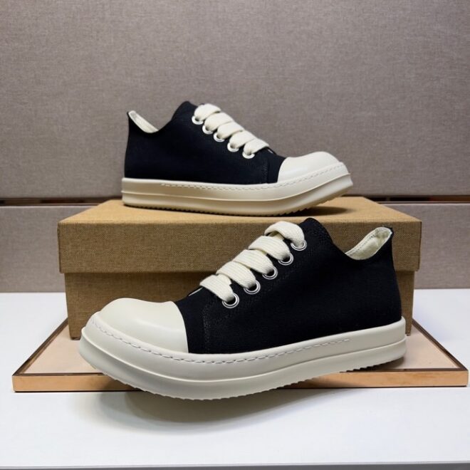 Rick Owens DRKSHDW Canvas Low Top Black - Image 6