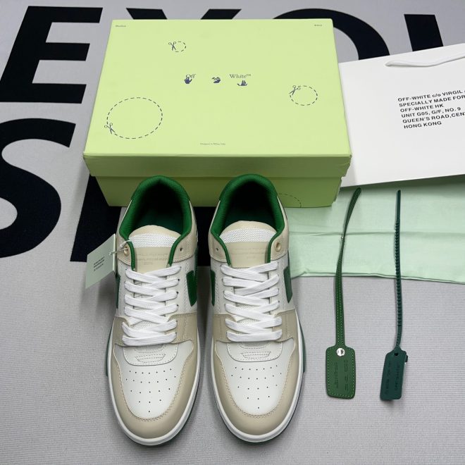 Women's Off-White Out Of Office 'OOO' Green Tan - Image 5