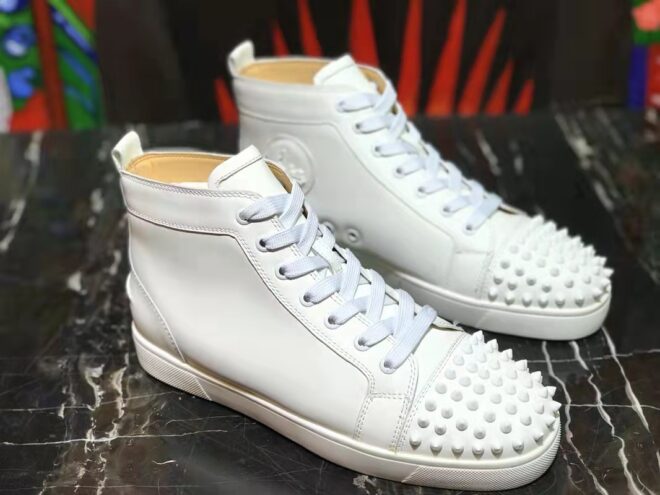 Christian Louboutin Lou Spikes Sneakers Calf leather White - Image 5