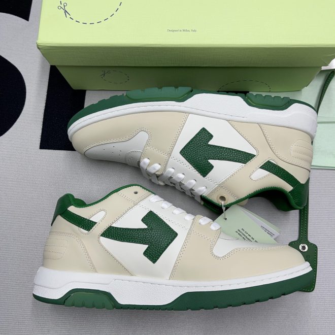 Women's Off-White Out Of Office 'OOO' Green Tan - Image 4