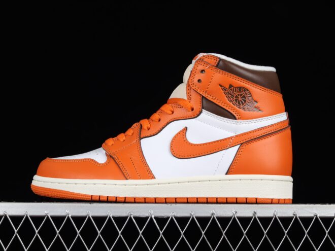 Air Jordan 1 High "Starfish", White/Orange Red - Image 3