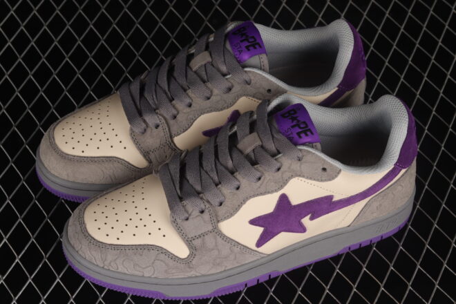 A Bathing Ape Bape STA Sk8 Gray Purple - Image 5