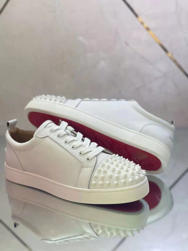 Christian Louboutin Louis Junior Spikes White - Image 8