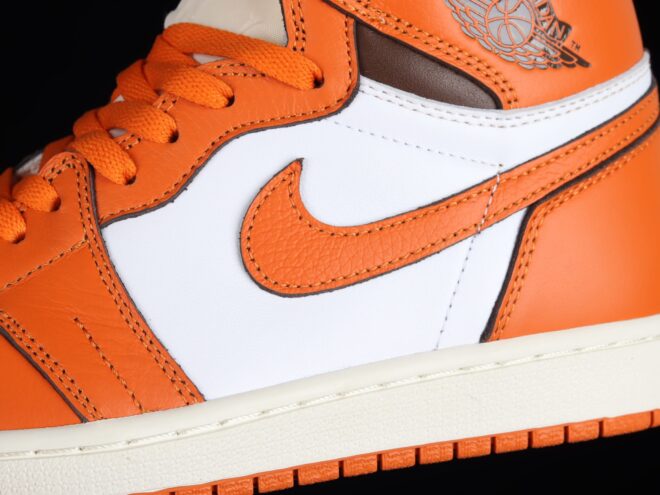 Air Jordan 1 High "Starfish", White/Orange Red - Image 4