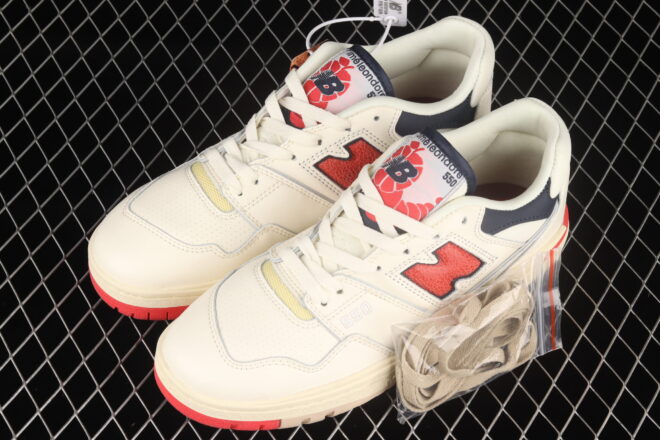 New Balance 550, Aime Leon Dore White Navy Red - Image 6