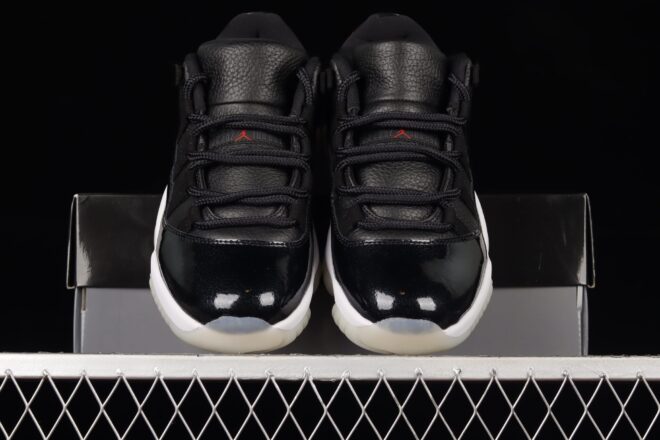 Jordan 11 Retro Low 72-10, Black/White/Sail/Gym Red - Image 4