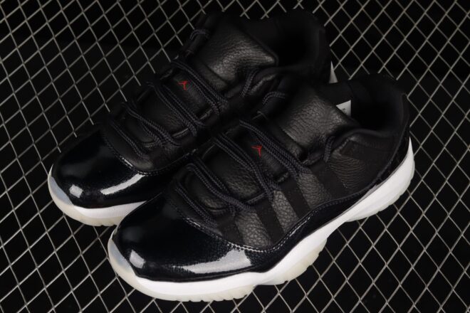 Jordan 11 Retro Low 72-10, Black/White/Sail/Gym Red - Image 5