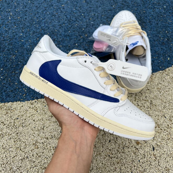 Travis Scott Jordan 1 Low White Blue - Image 3