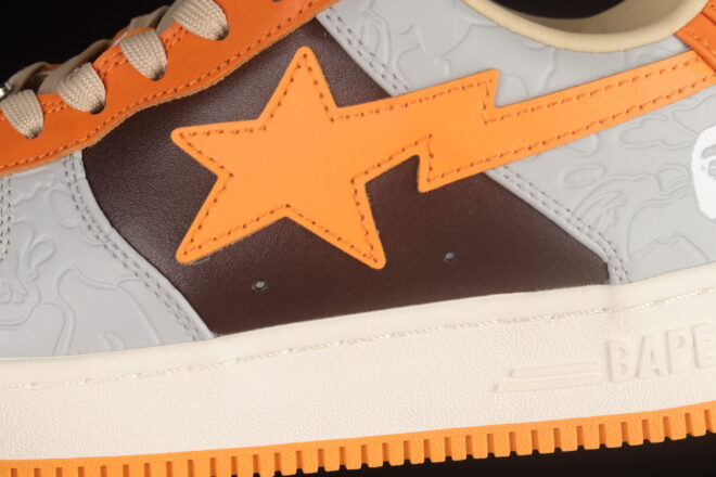 A Bathing Ape Bape STA "Tokyo" Low Grey Orange - Image 6