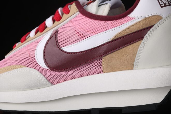 Sacai x Nk LVD Waffle Daybreak, Swoosh Pink Grey White - Image 6