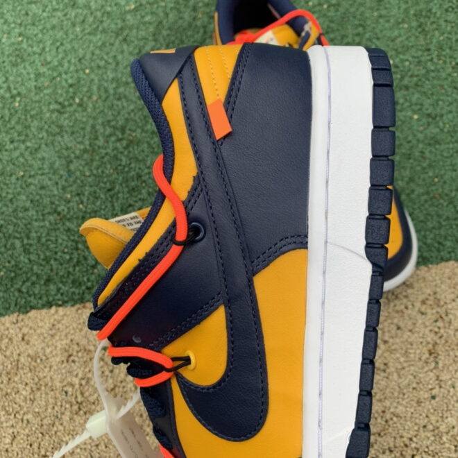 Nike Dunk Low Off-White University Gold Midnight Navy - Image 9