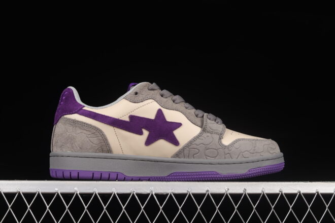 A Bathing Ape Bape STA Sk8 Gray Purple - Image 6