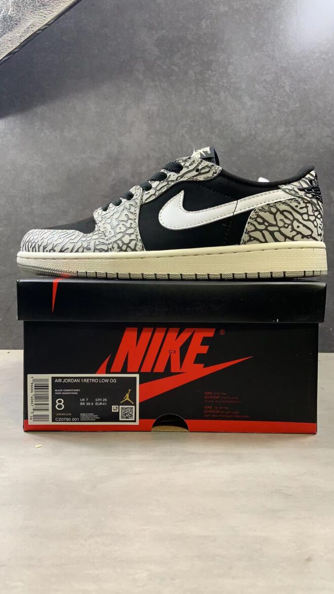 Air Jordan 1 Retro Low OG Black Cement - Image 9