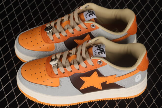 A Bathing Ape Bape STA "Tokyo" Low Grey Orange - Image 5