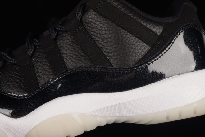 Jordan 11 Retro Low 72-10, Black/White/Sail/Gym Red - Image 6