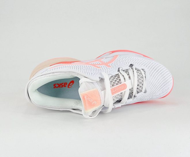 Women's ASICS Court FF 3 White/Sun Coral - Image 6