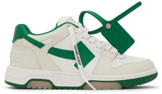 Women's Off-White Out Of Office 'OOO' Green Tan|||||||||