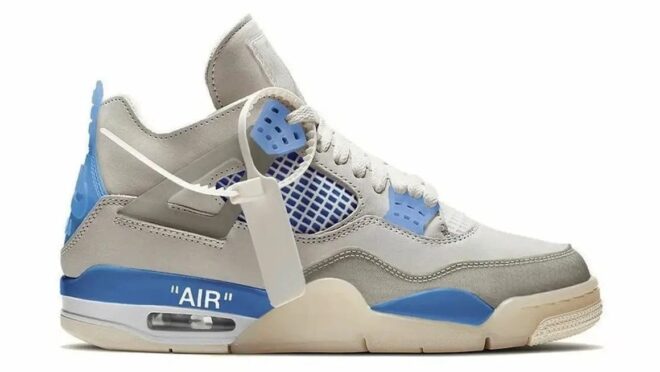 Off-White x Air Jordan 4 Military Blue - Image 2