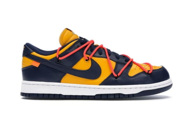 Nike Dunk Low Off-White University Gold Midnight Navy - Image 2