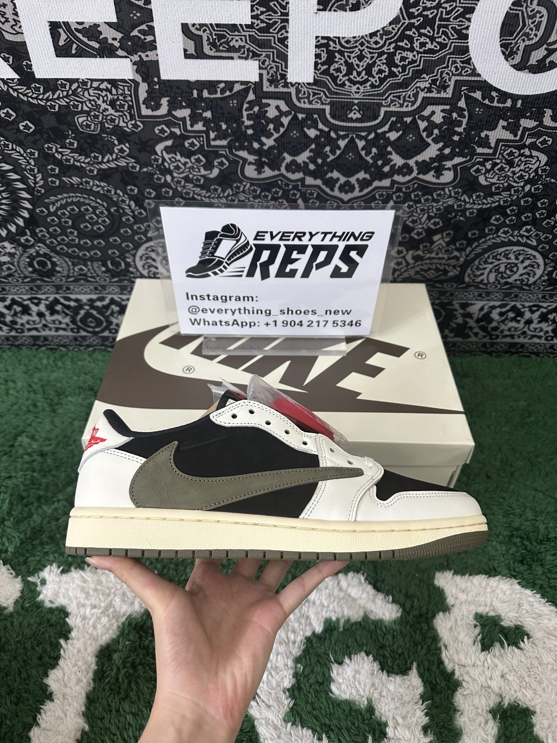 Travis Scott x Air Jordan 1 Low OG “Olive” - Image 6